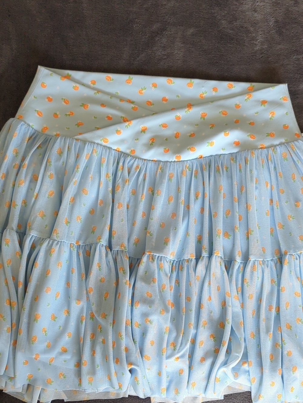 Blogilates Light Blue Floral Tiered Mini Skirt